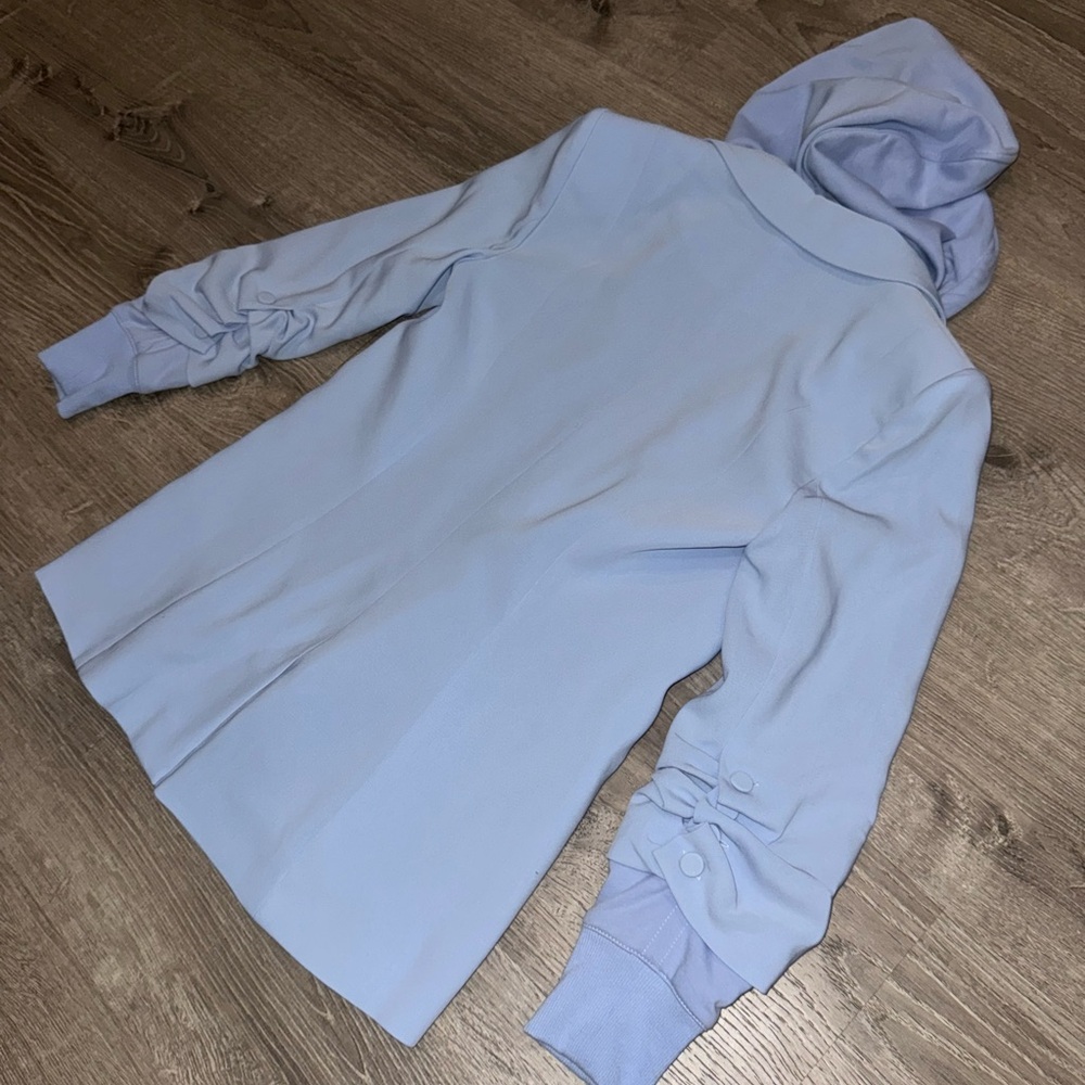 NWT CINQ A SEPT KHLOE ICICLE BLUE HOODED BLAZER JACKET 4 - Picture 7 of 12